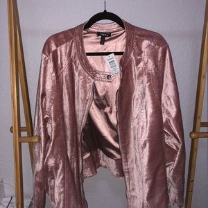 Torrid Rose Gold Velvet Moto Jacket